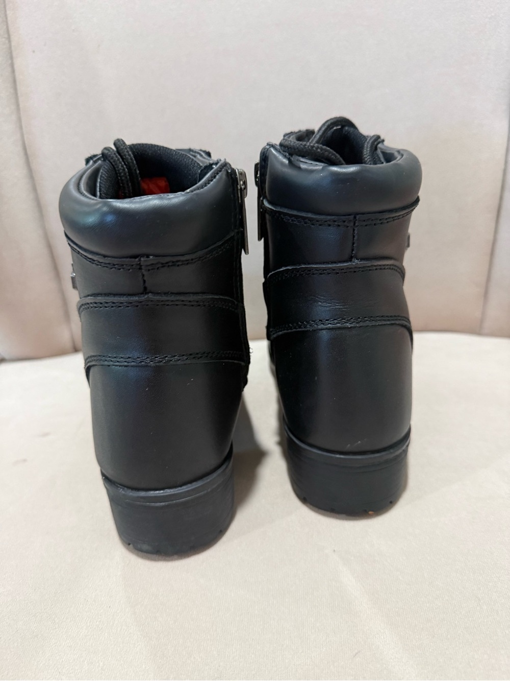 Harley-Davidson Black Lace Up Moto Boots Women’s 6.5 - Picture 5 of 7